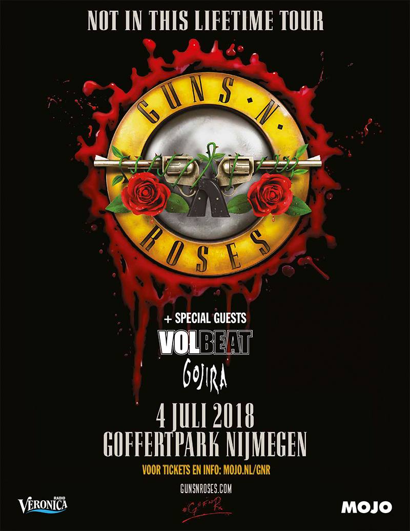 Gojira will support Guns N' Roses on July the 4th in Nijmegen