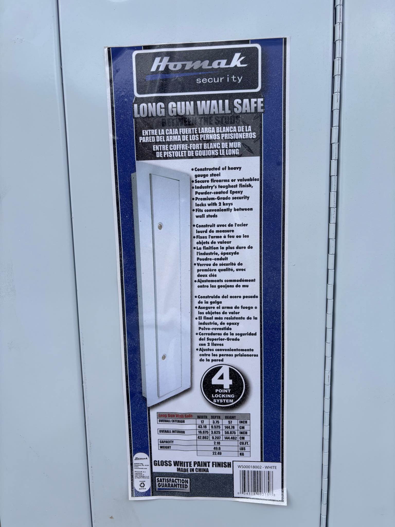 New Homak Security Long Gun Wall Safe - Miscellaneous - Palmyra, New ...