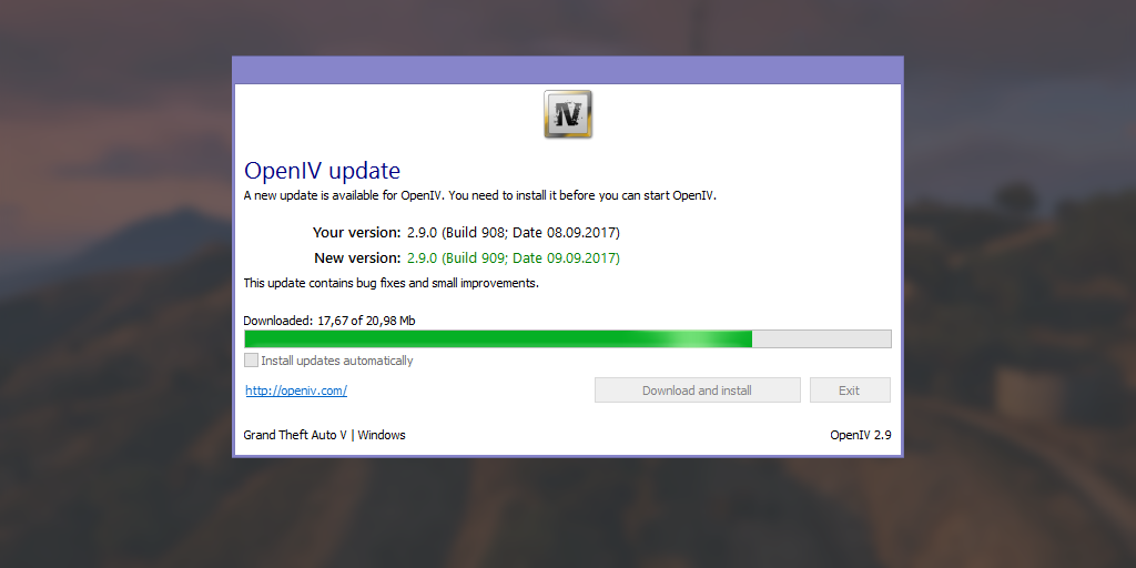 OpenIV - Maintenance update is available for OpenIV 2.9....