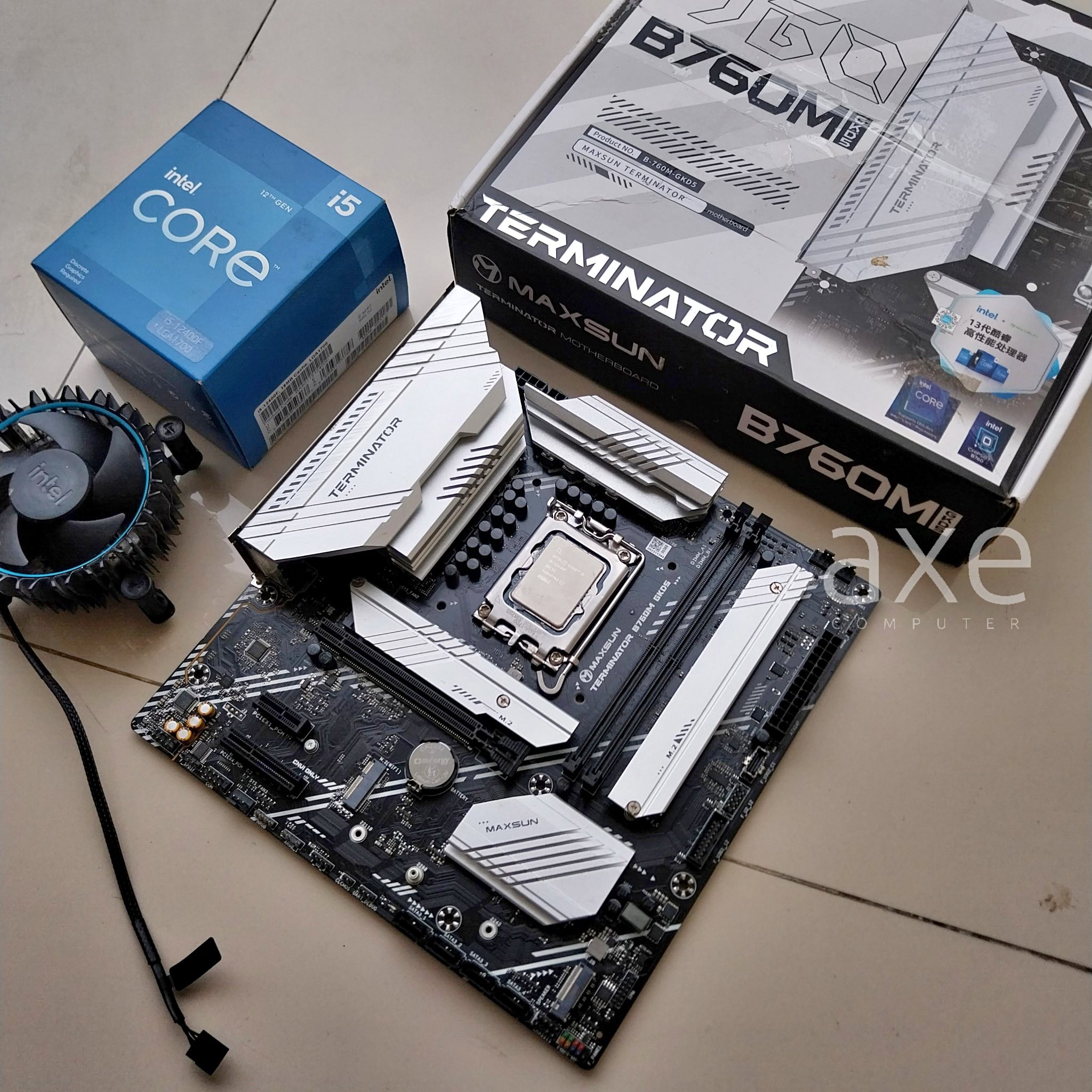 I5 12400f + b760m maxsun terminator garansi april 2027 fullset semua ...