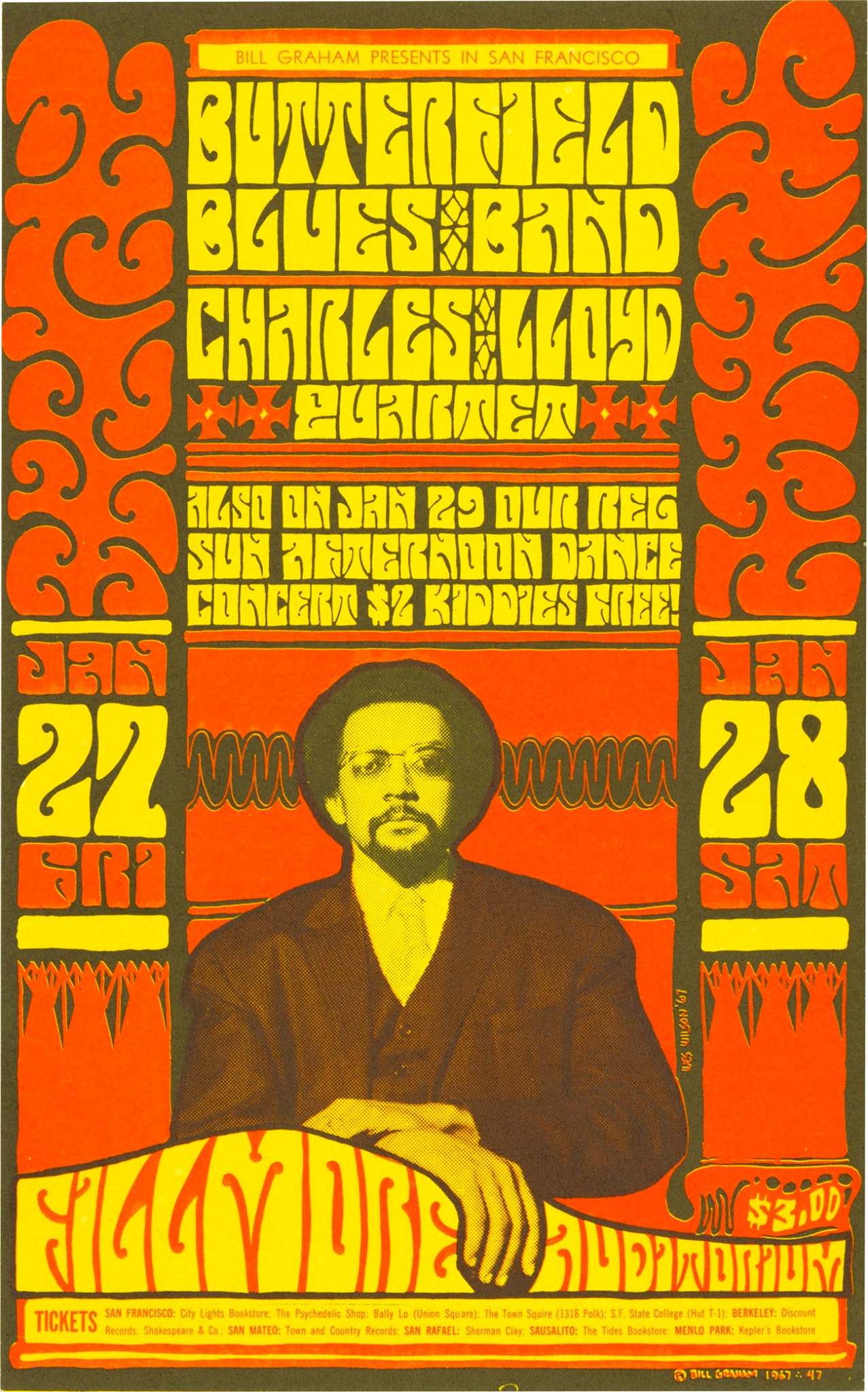POSTER ART: Butterfield Blues Band, Charles Lloyd Quartet Fillmore