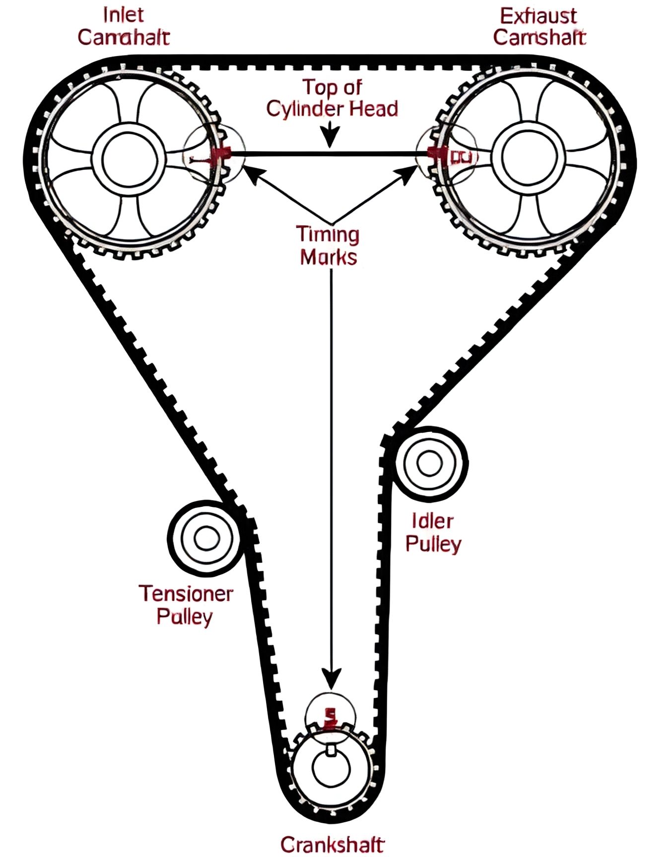 Pravin - The image illustrates a timing belt system for a Mazda 323 ...