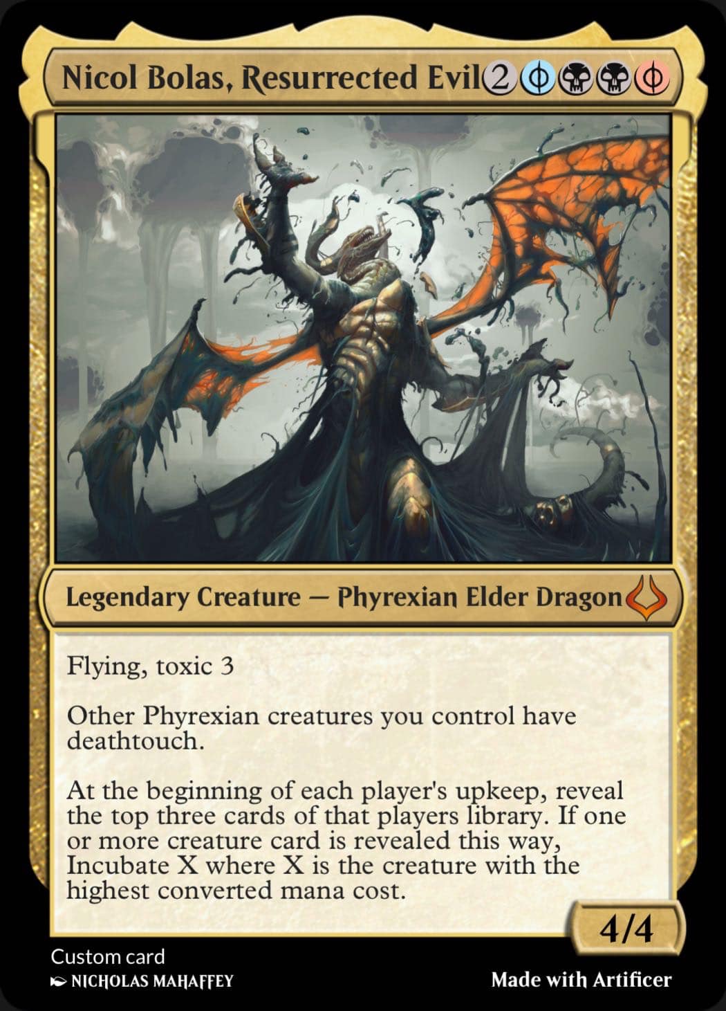 bolas cards mtg Nicol Bolas, Dragon-God (Stained Glass) [Secret Lair Drop Promos] Whenever Nicol Bolas deals damage to an opponent mtg nicol bolas, dragon-god -