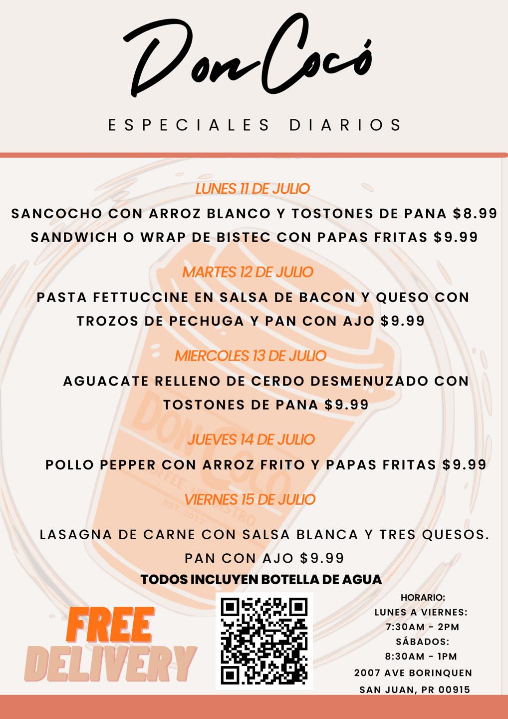 Don Coco Coffee Shop - ¡Buenos días! Estos serán los especiales de esta ...