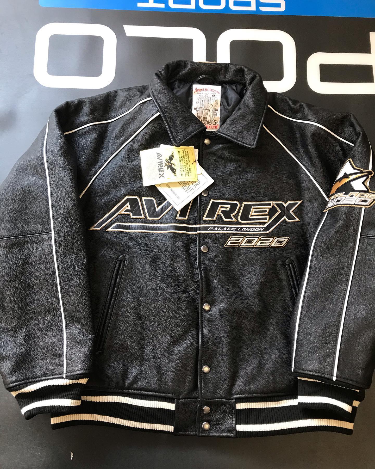 Palace x Avirex leather jacket collab