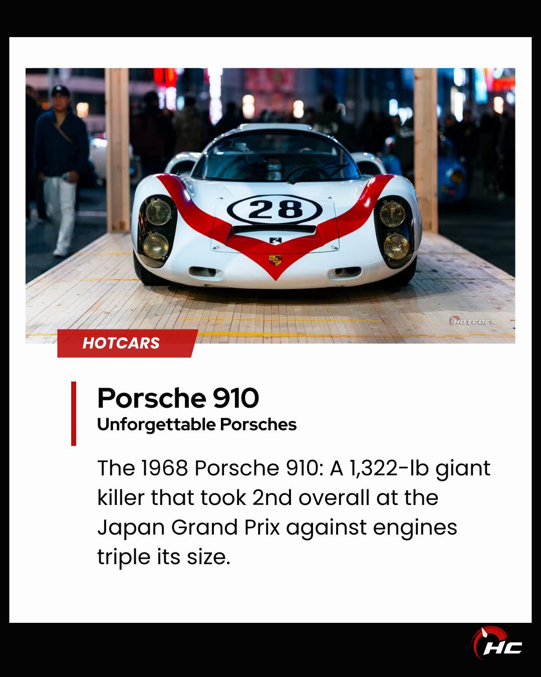 The Porsche 910 (Carrera 10) was the ultimate masterclass in
