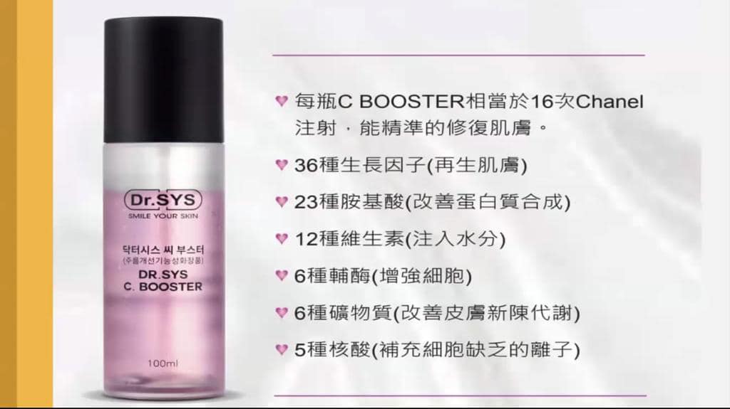 Dr.SYS C.BOOSTER煥顏新生多重精華=(微創水光針) 韓國醫美等級保養品