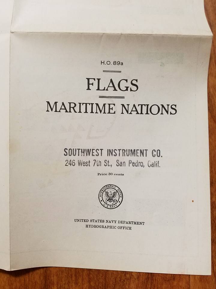 1945 US Navy flag chart of maritime nations