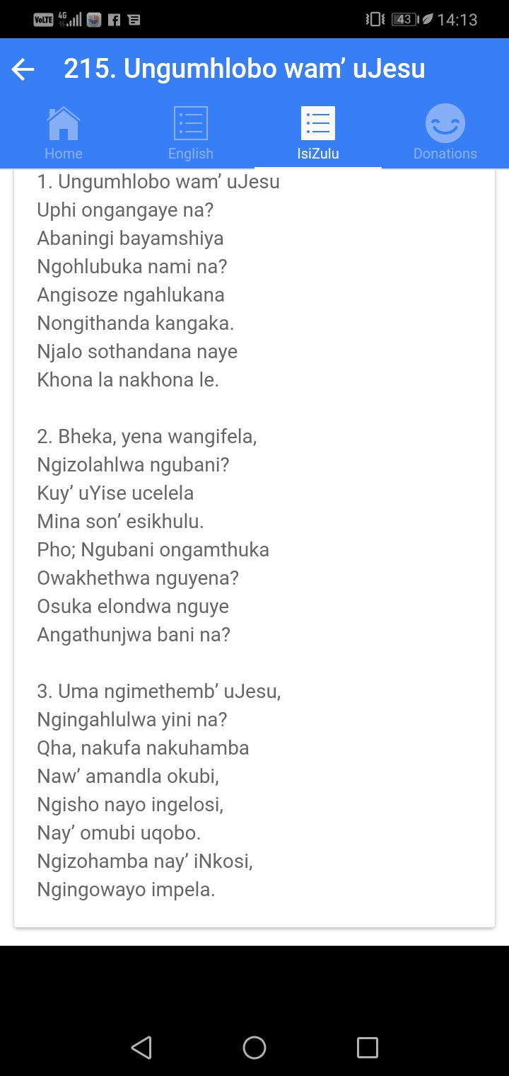Hymn 215 Ungumhlobo wam’ uJesu, Uphi... - Icilongo Levangeli | Facebook
