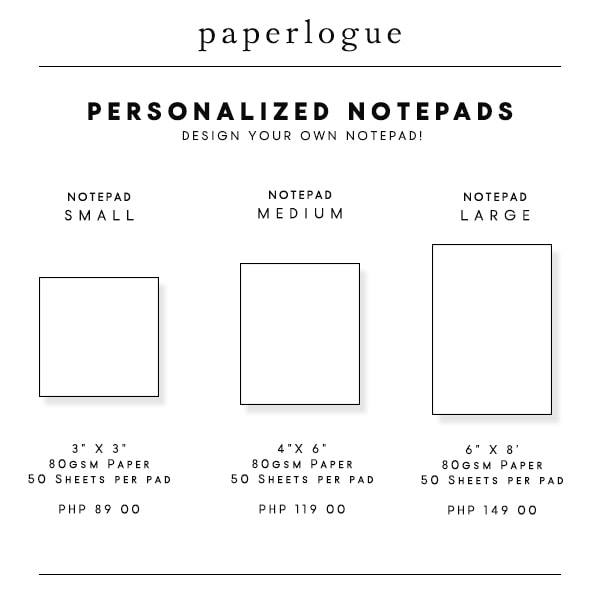 Paperlogue - 📌 Our Notepad's dimensions and their prices