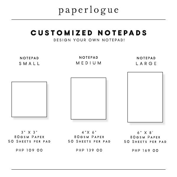 Paperlogue - 📌 Our Notepad's dimensions and their prices
