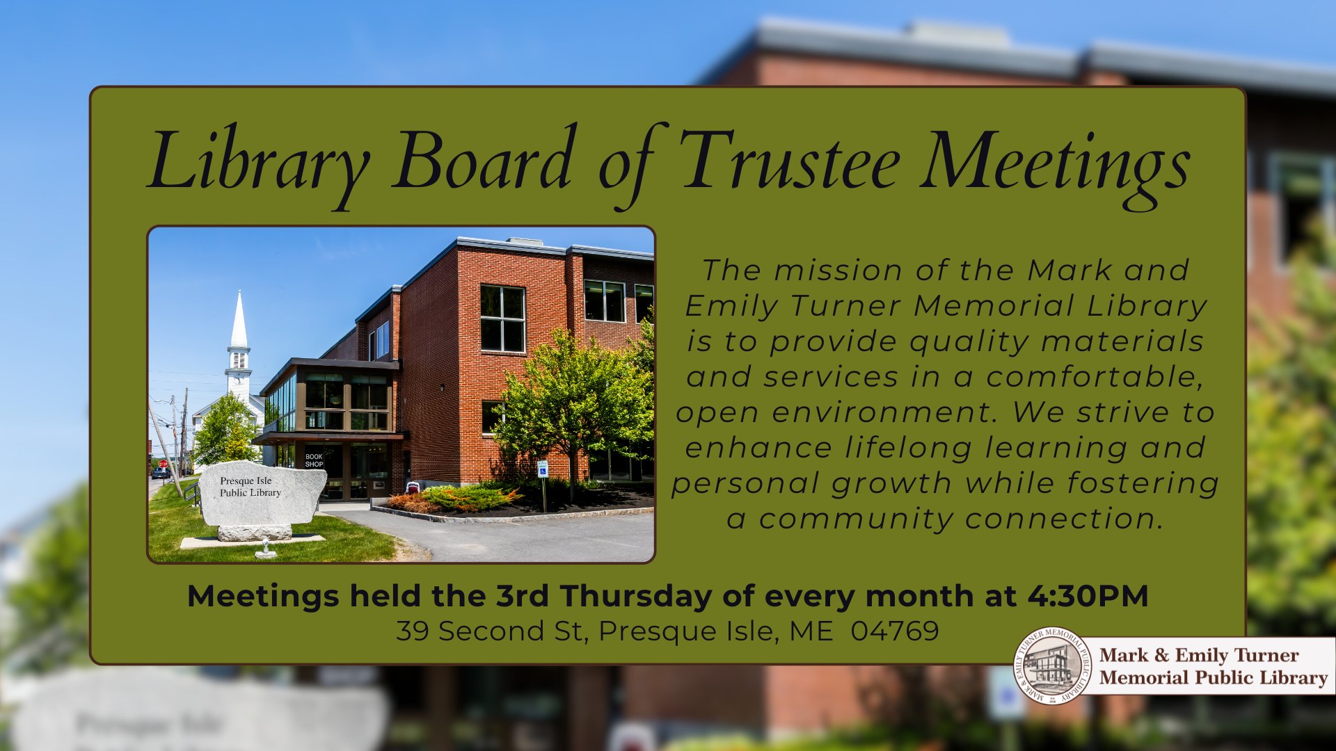 Library Board of Trustees - November Meeting