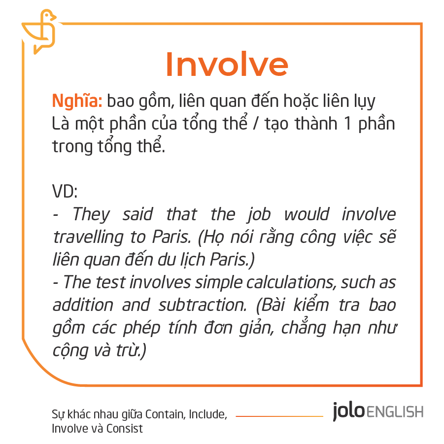 JOLO English - SỰ KHÁC NHAU GIỮA CONTAIN, INCLUDE,...