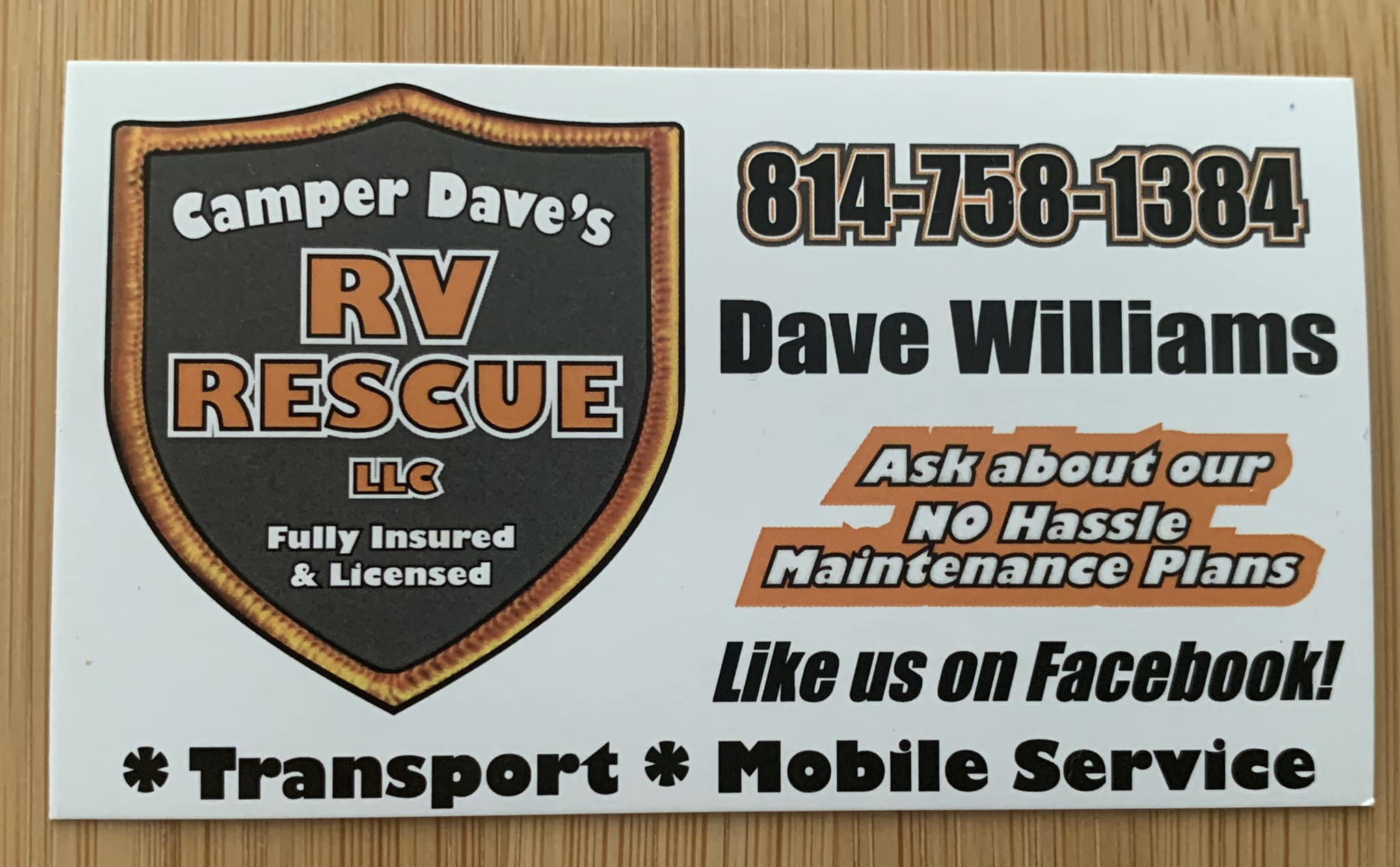 Camper Dave's RV Rescue | Franklin PA