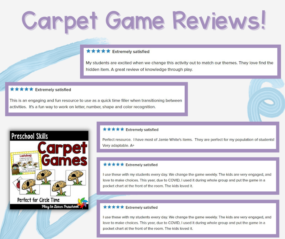 These CARPET GAMES for CIRCLE... - Play to Learn Preschool