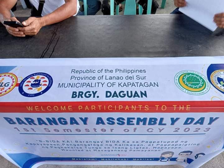 during the Barangay... - Brgy. Daguan, Kapatagan, LDS