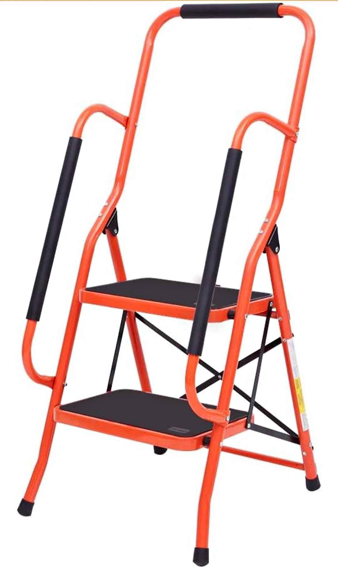 LUISLADDERS Step Ladder with Handrails, Step Stool with Handle for ...
