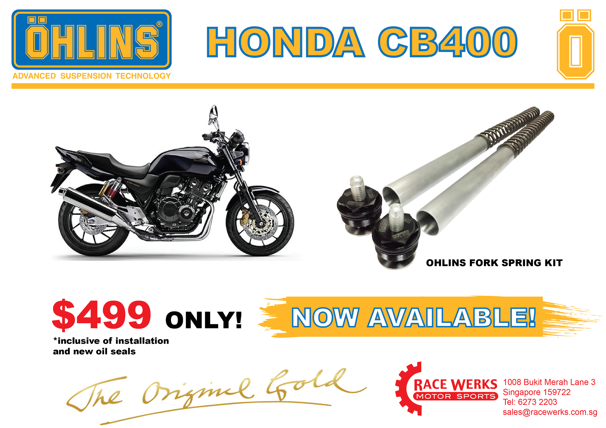 The wait is over!!!! CB400 Super Four, Ohlins Front Fork Spring 