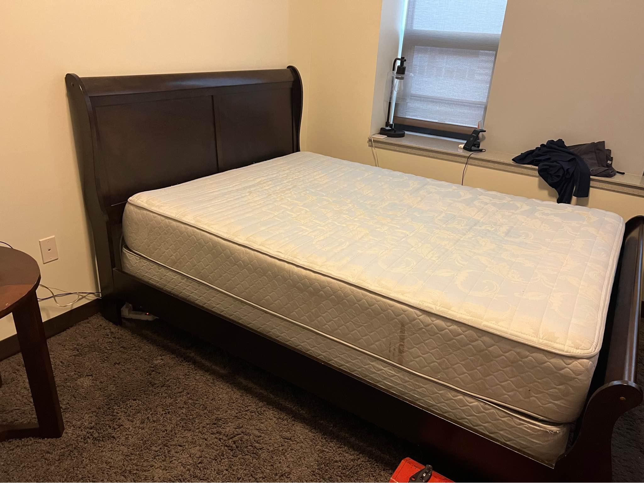 Queen size bed frame, box spring and mattress Mattress Foundations