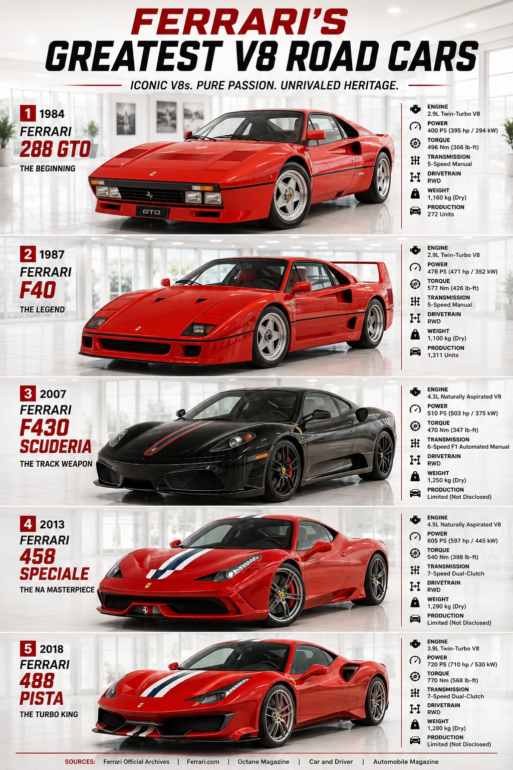 For over four decades, Ferrari's V8 road cars have defined what it