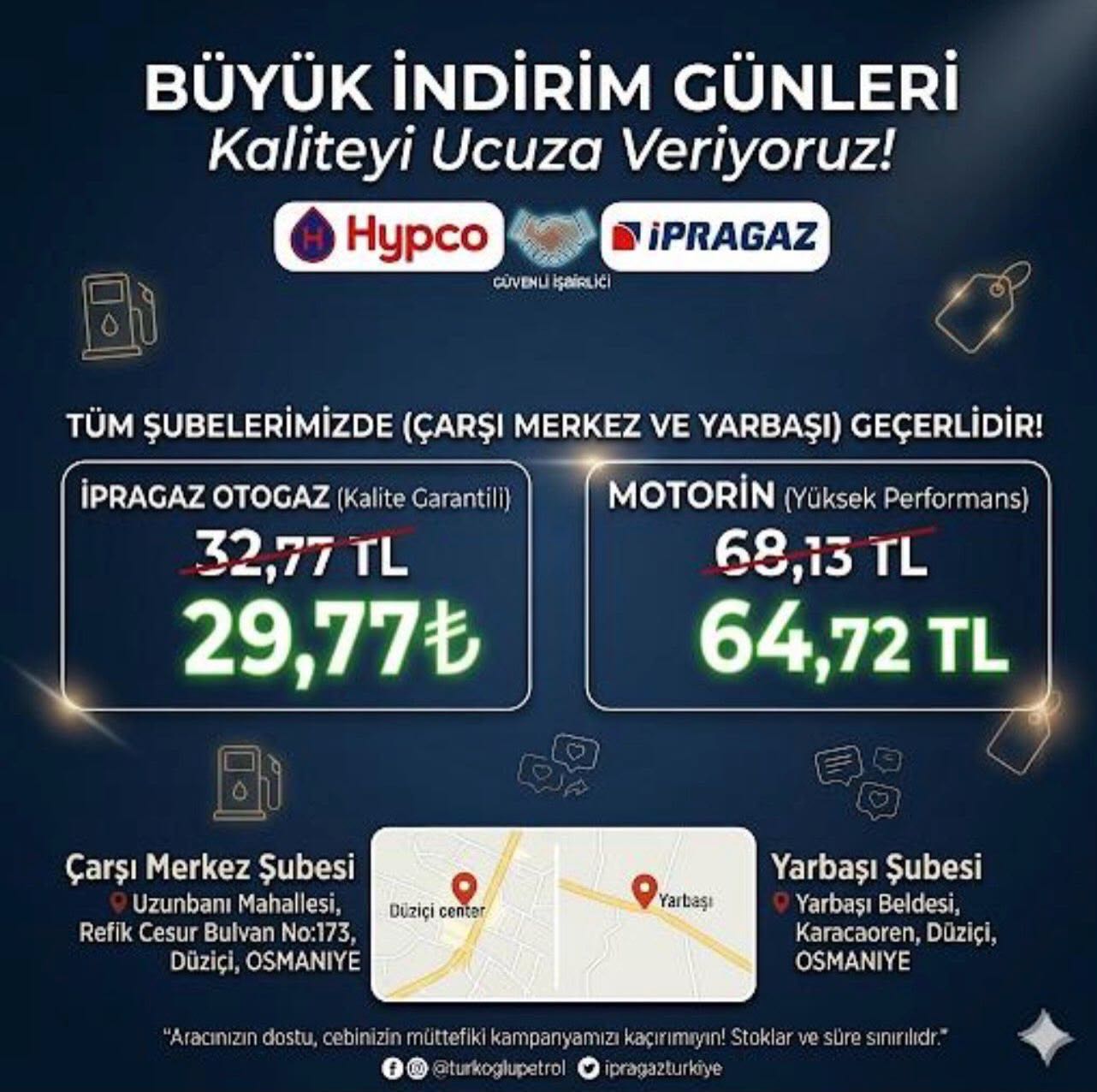 Düziçi - 🚗⛽ BÜYÜK İNDİRİM GÜNLERİ BAŞLADI! ⛽🚗 Kaliteli yakıtı avantajl