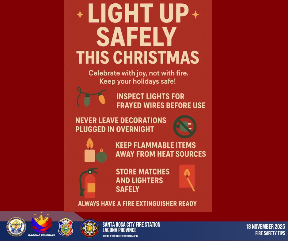 Bfp SantaRosa - 18 November 2025 | Fire Safety Tips Remember to check ...