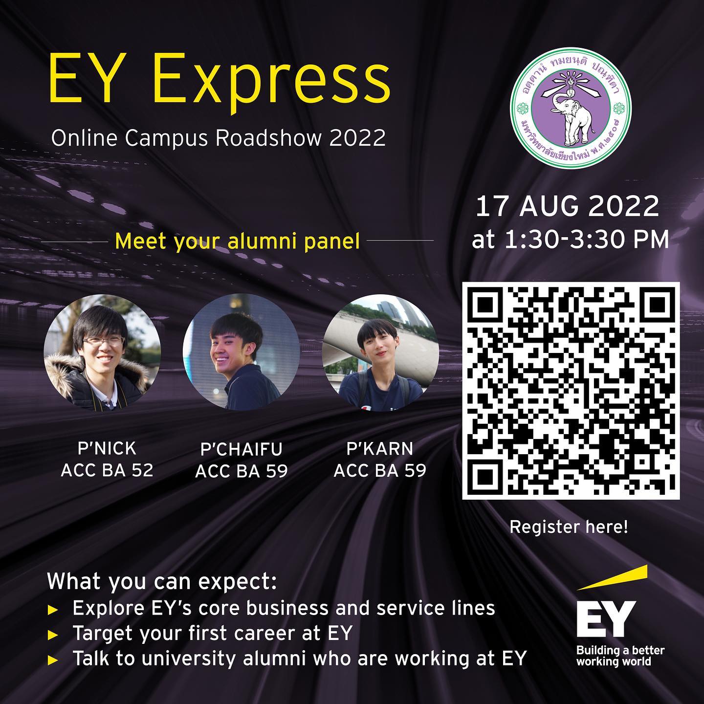 EY Careers - 💟น้องๆชาว มช อย่าลืมลงทะเบียนกัน!💟 👉... | Facebook