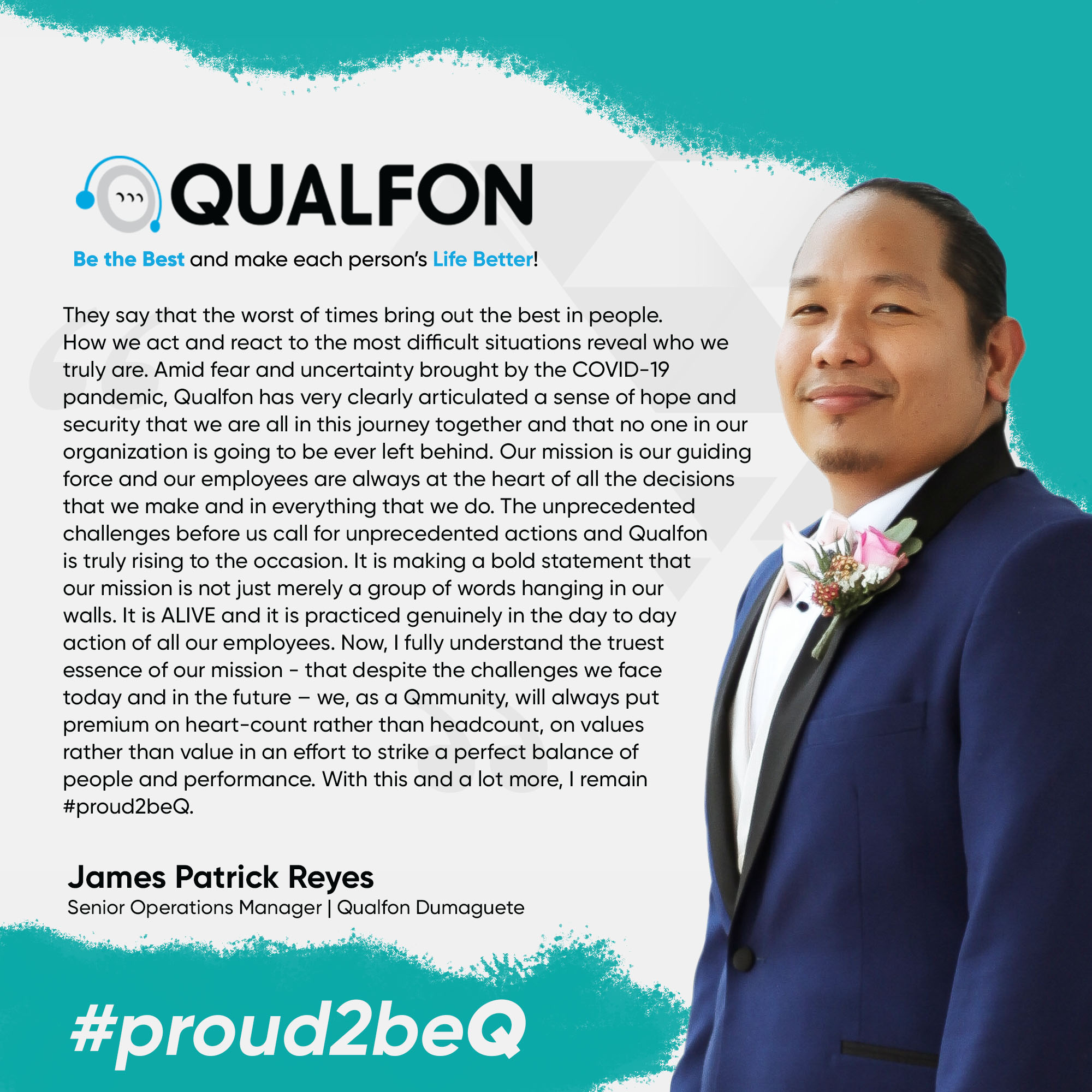 Meet James Patrick Reyes, a Senior... - Qualfon Philippines | Facebook
