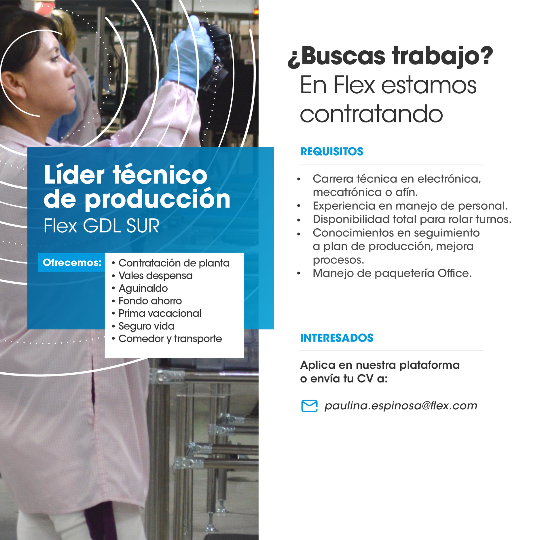 Flex - Mexico - Estamos buscando para Guadalajara Planta Sur: 📌 Líder ...