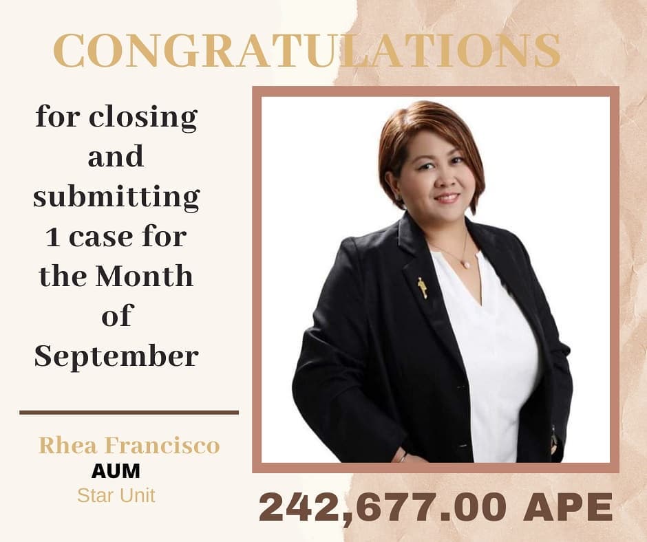 Congratulations Ms. Rhea Francisco... - MJNE Insurance Agency | Facebook