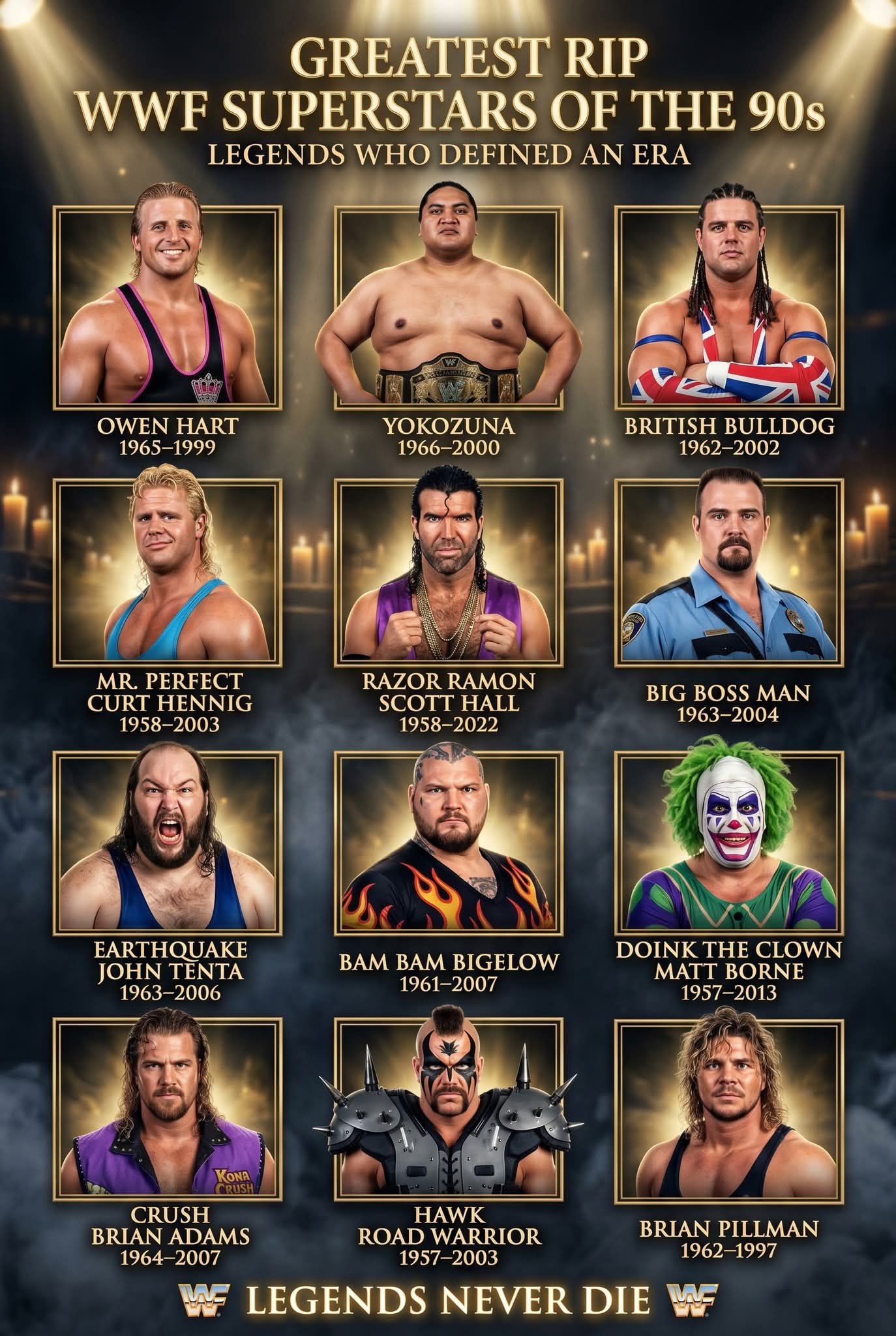 The RIP WWF legends of the 90s will never be forgotten, because