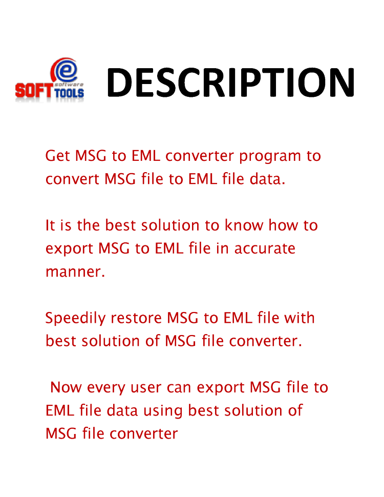 EML to MSG - eSoftTools EML to MSG converter software can...