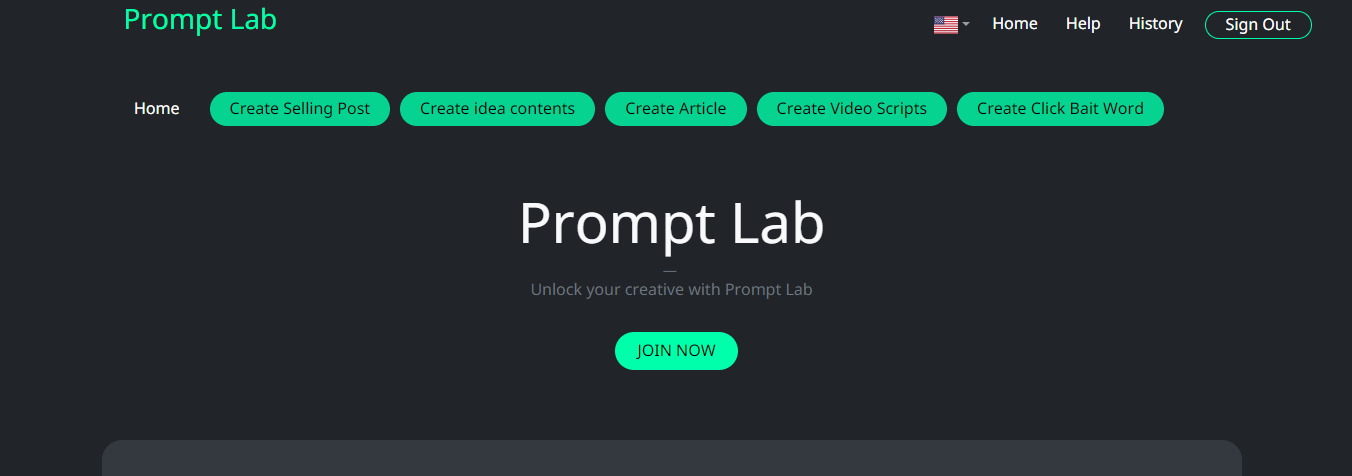 Prompt Lab AI - เอไอช่วยคิดแคปชั่น เขียนบทความ คิดคอนเทนต์