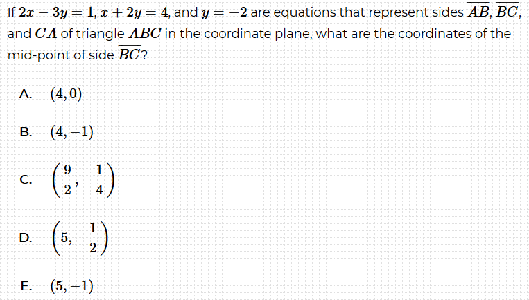 Coordinate plane, line intersections,... - Quantum ACT Prep