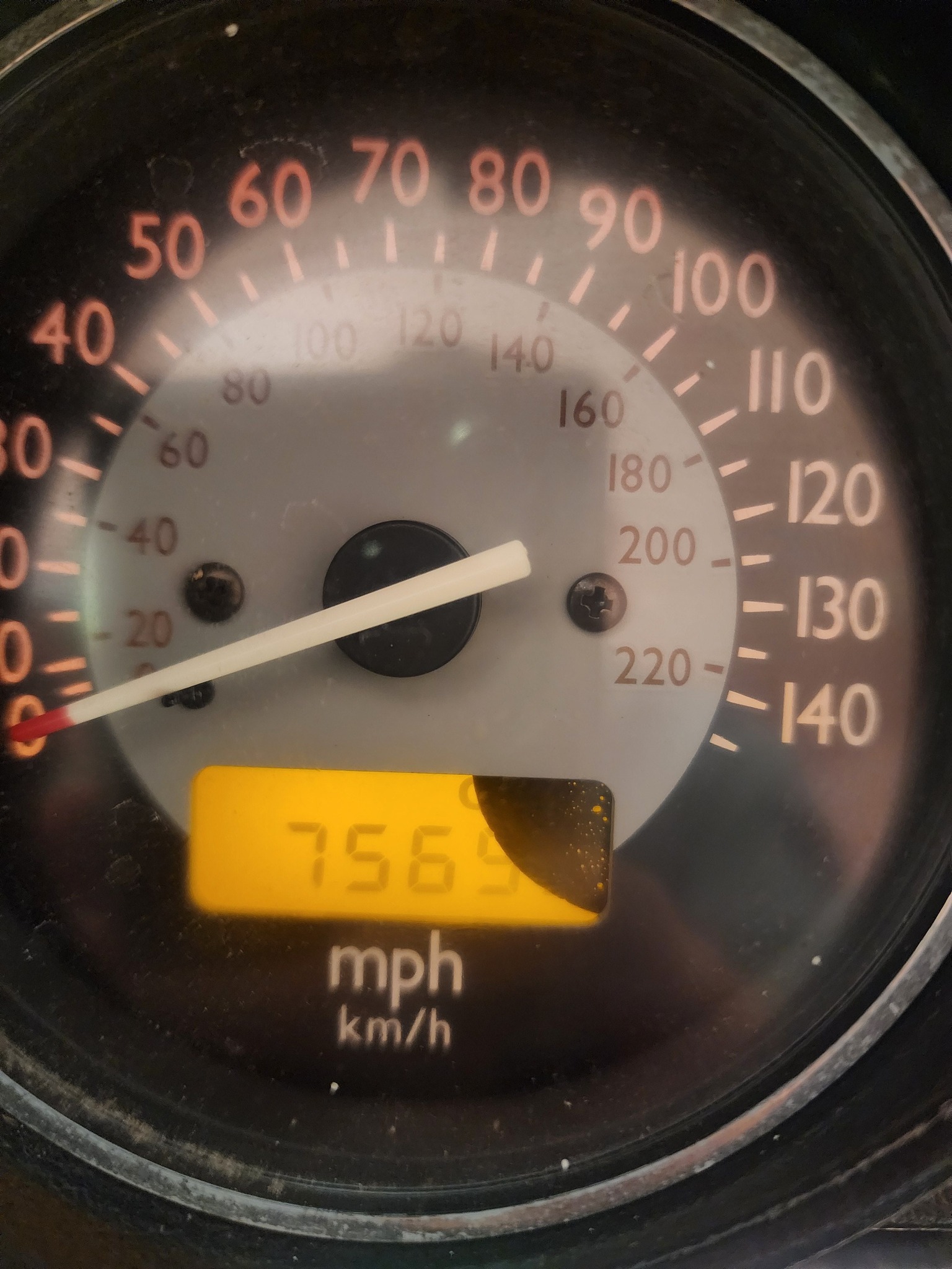 Is a motorcycle speedometer with a black spot fixable?