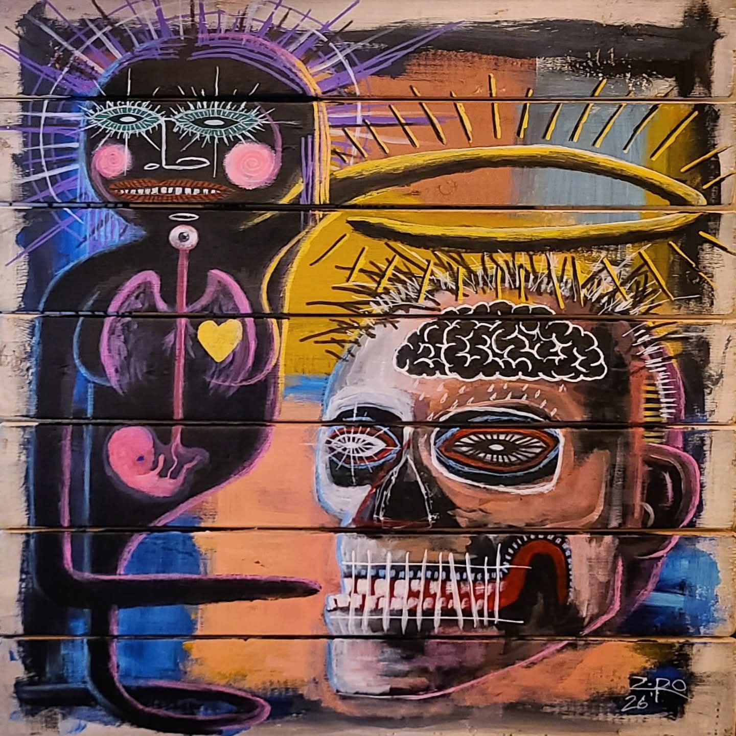 R♥mama Vibrant 'MAMA' acrylic painting by Z-Ro