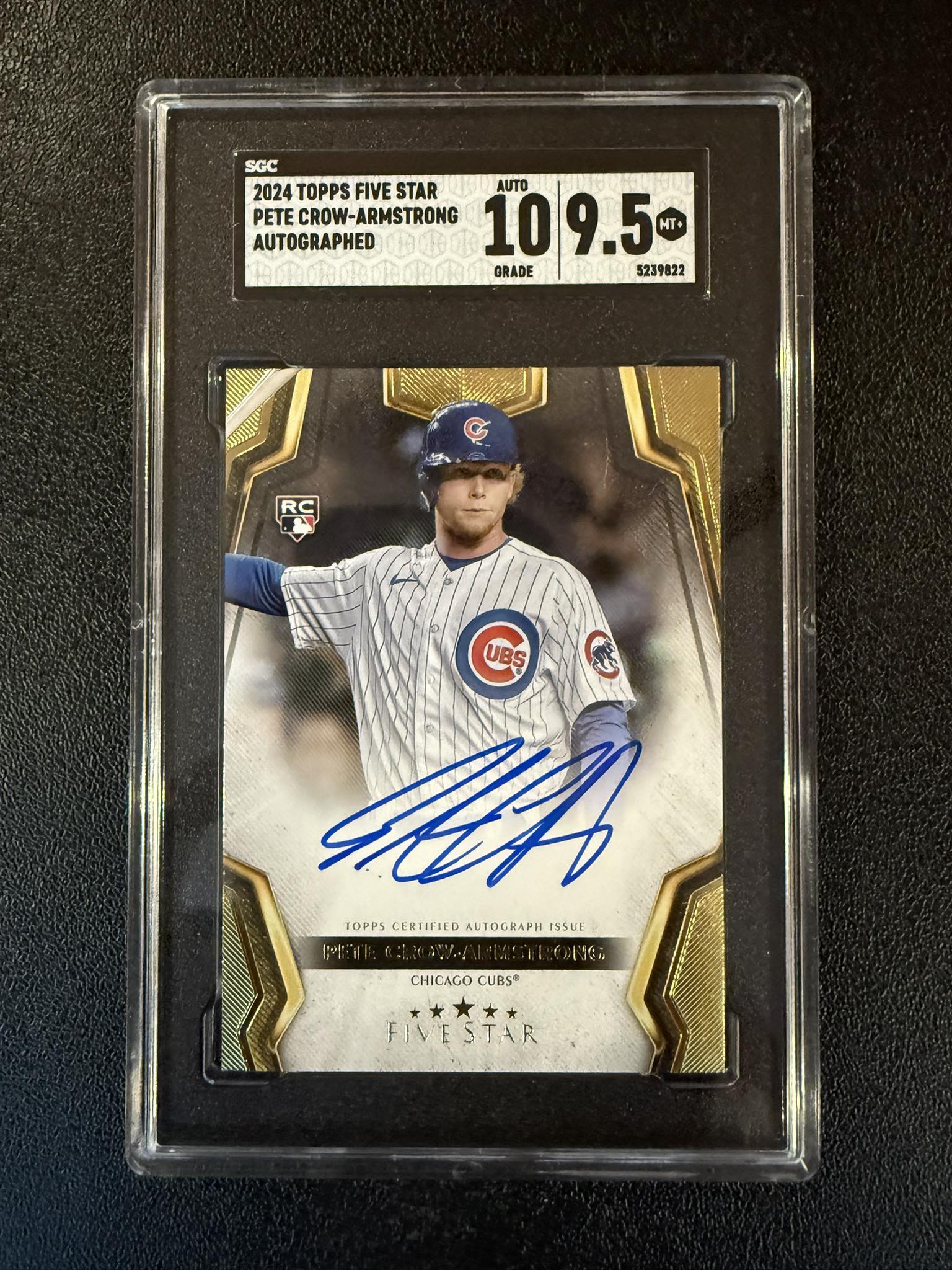 Pete Crow-Armstrong autographed card graded by SGC
