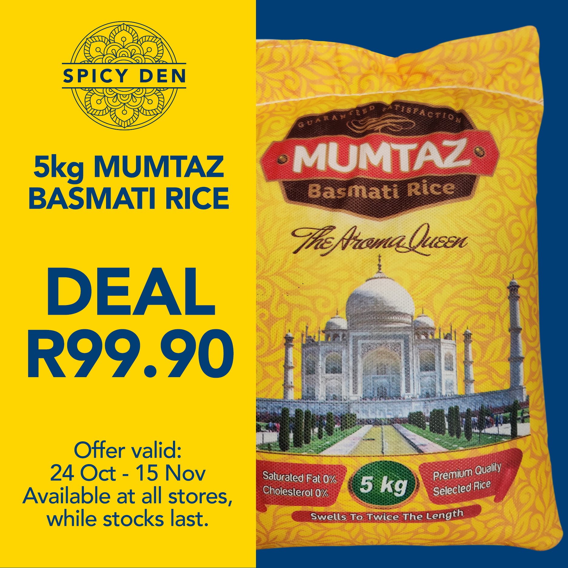 Spicy Den SA - SPECIAL DEAL on 5kg Mumtaz Basmati Rice.... | Facebook