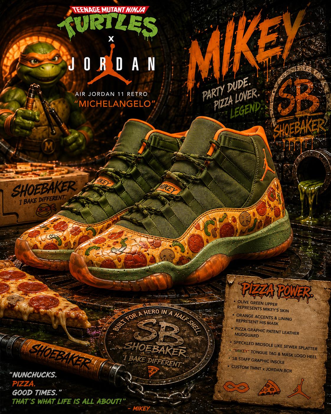 TMNT Jordan 11 “Leonardo” 🐢 Drop your size for a pair⬇️