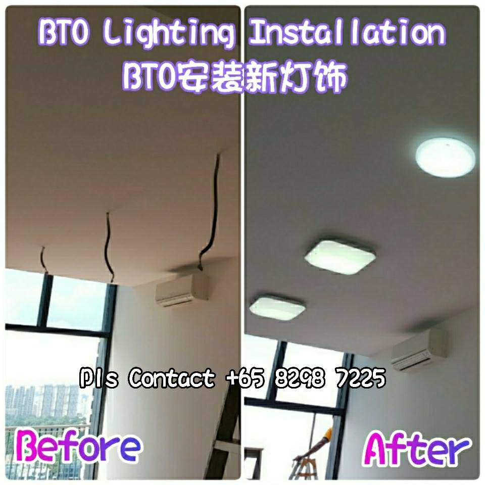 新加坡BTO New Ceiling Fan & Lighting Installation BTO安装新风扇 & 灯饰 #customer ...