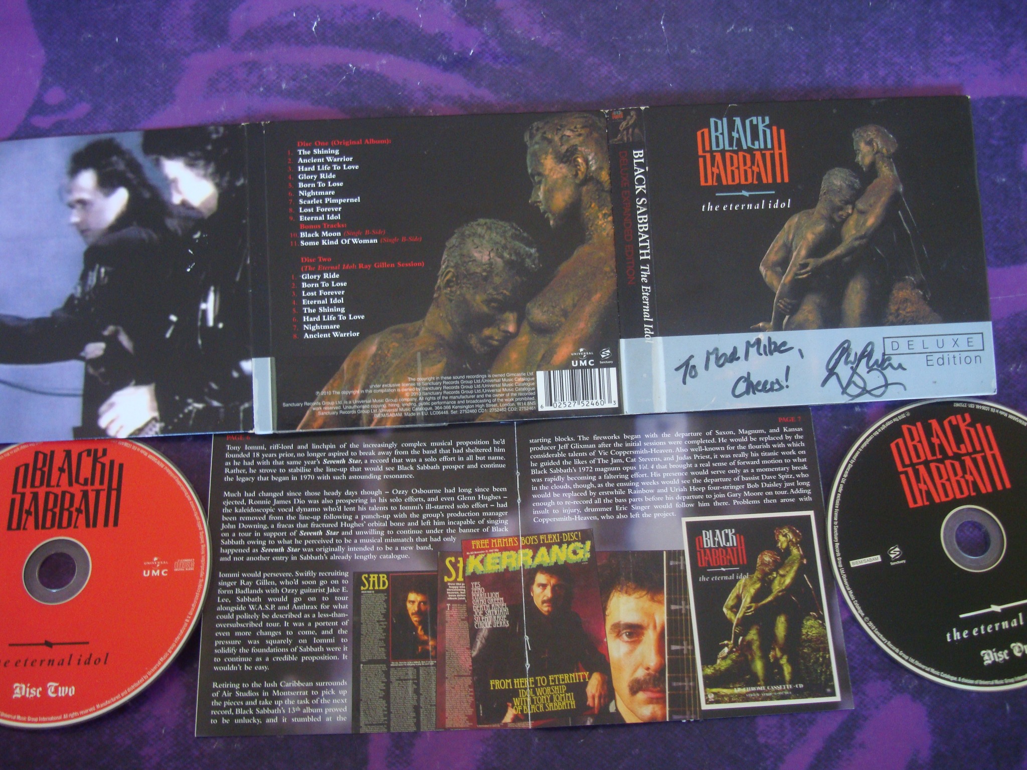 Black Sabbath Eternal Idol deluxe CD signed by Bev Bevan