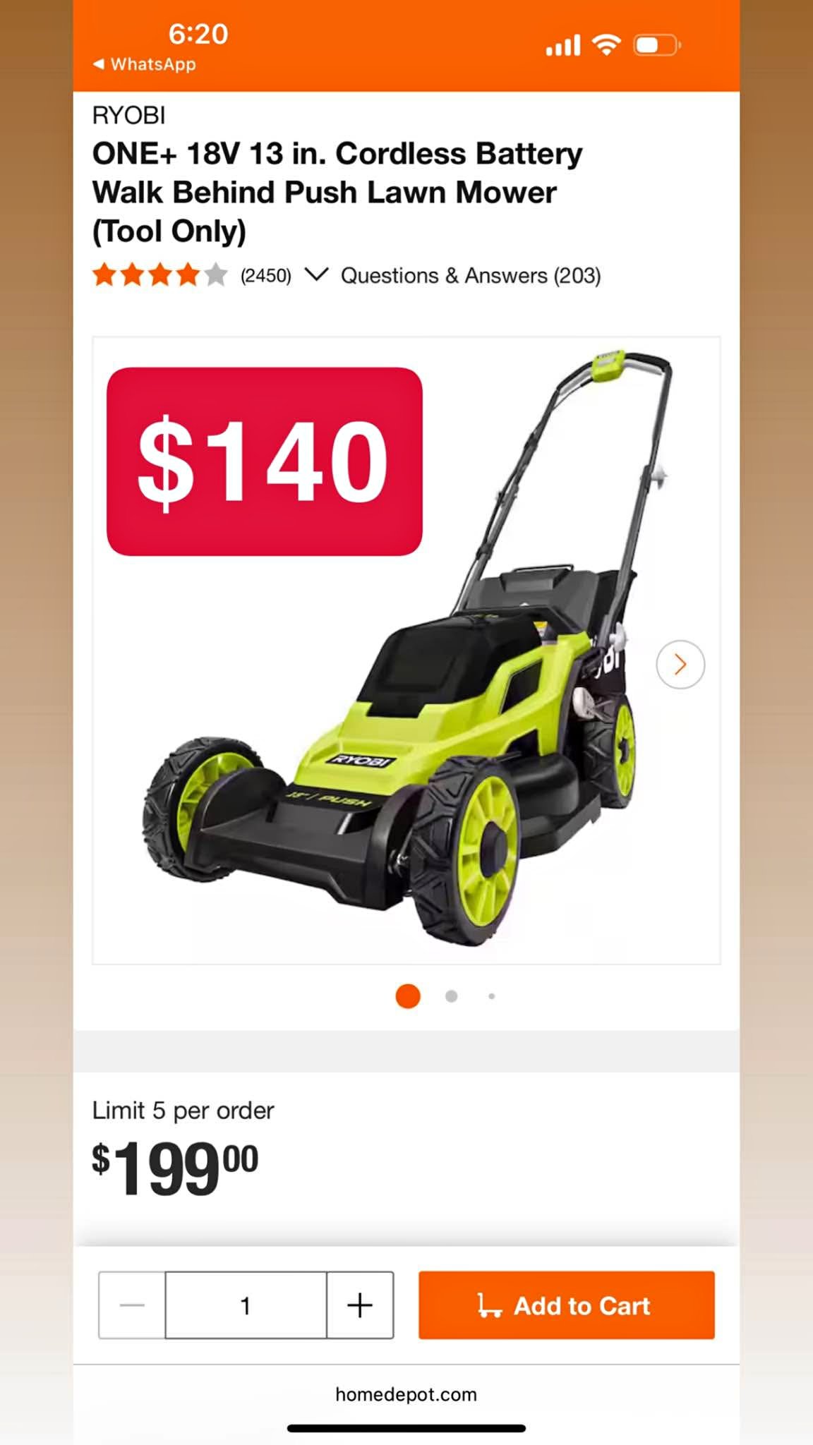 ONE+ 18V 13 in. Cordless Battery Walk Behind Push Lawn Mower (Tool Only ...