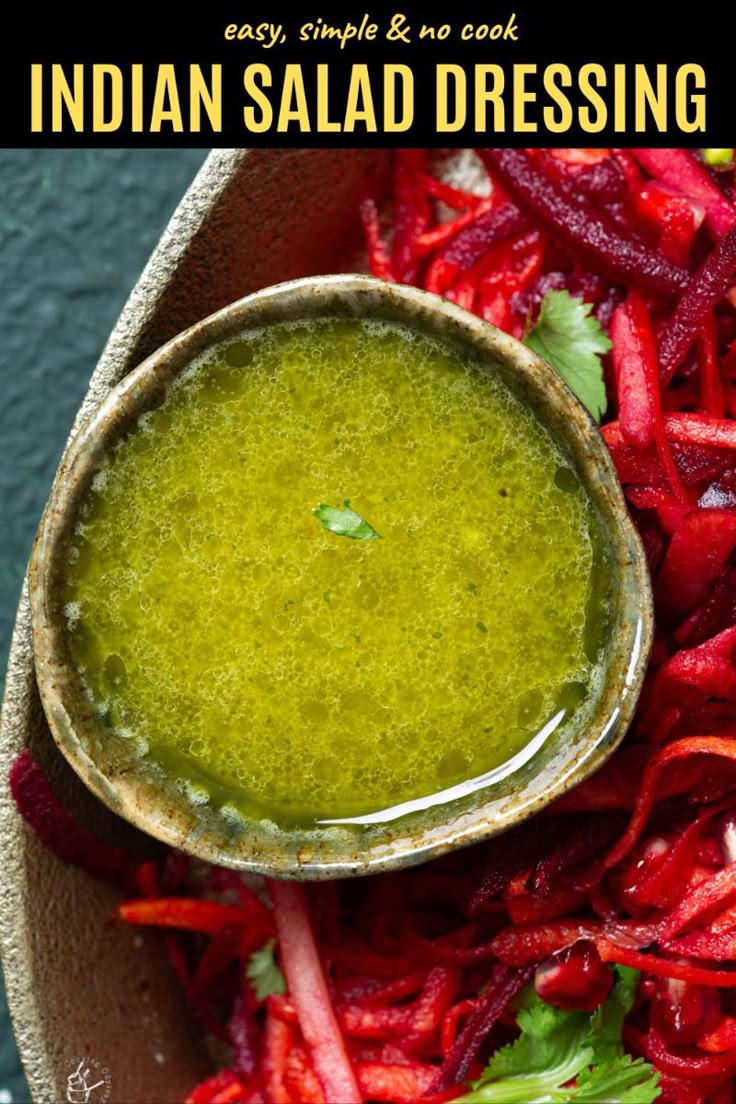 indian green salad dressing This tangy and spicy Indian salad dressing is ready in less than 5 minutes. It's made with fresh chillies, ginger, mint and lime juice. Recipe:-https://www.jcookingodyssey.com/indian-salad- dressing collection-Lolly