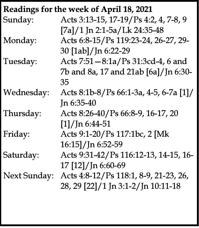 Our weekly scripture readings - St. Mary Catholic Church