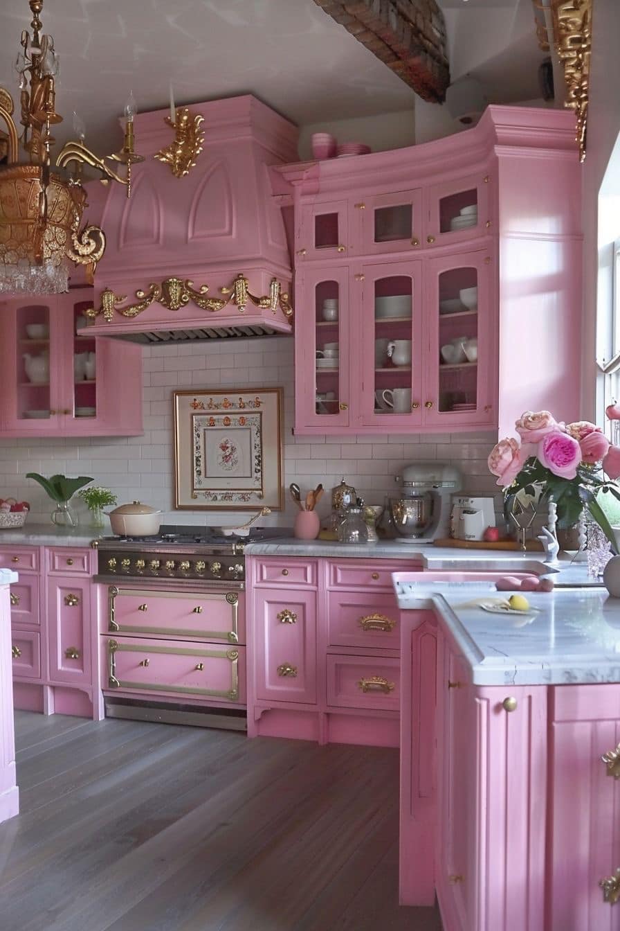 Mrs. Wyatt's midcentury pink kitchen design