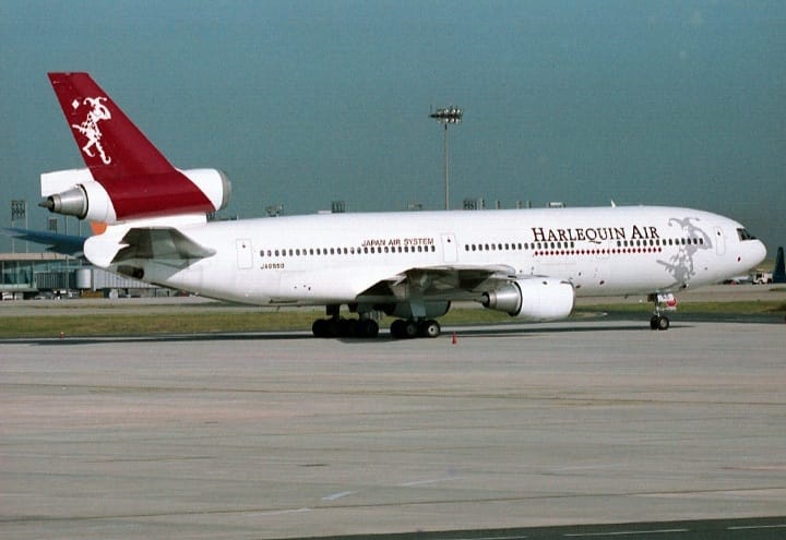 Harlequin DC-10-30 JA8550 at NRT Narita Japan 1999