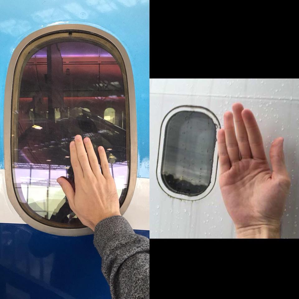 Planes - The window size difference between a Boeing 787...