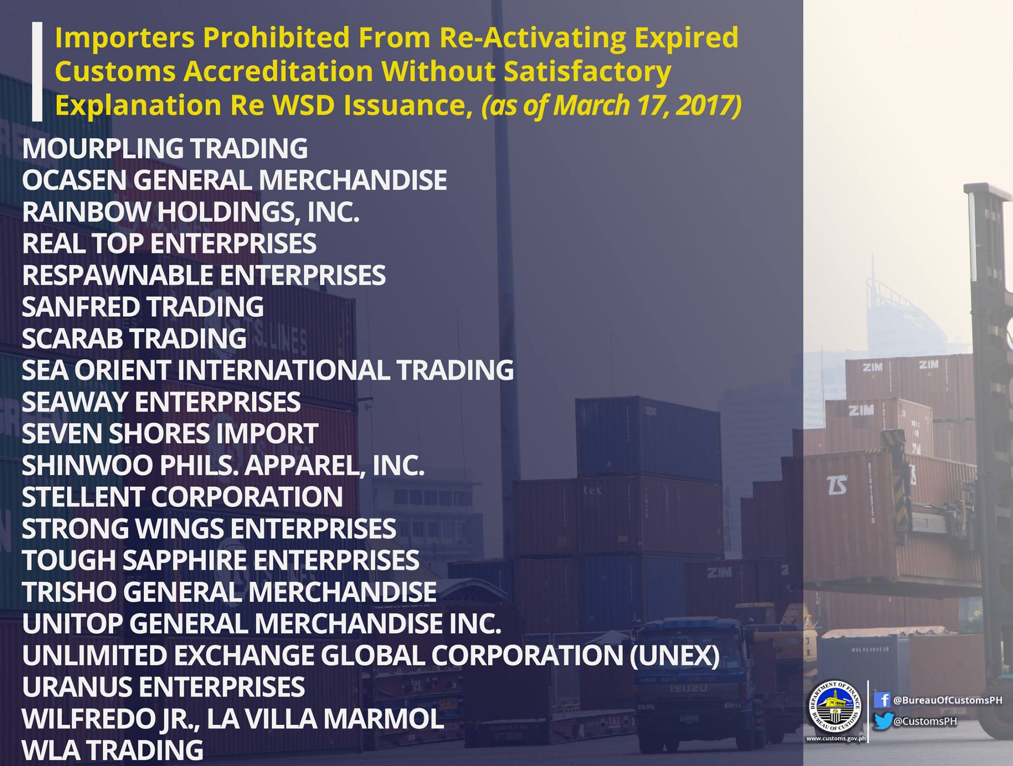 Bureau - Importers prohibited from reactivating expired customs ...