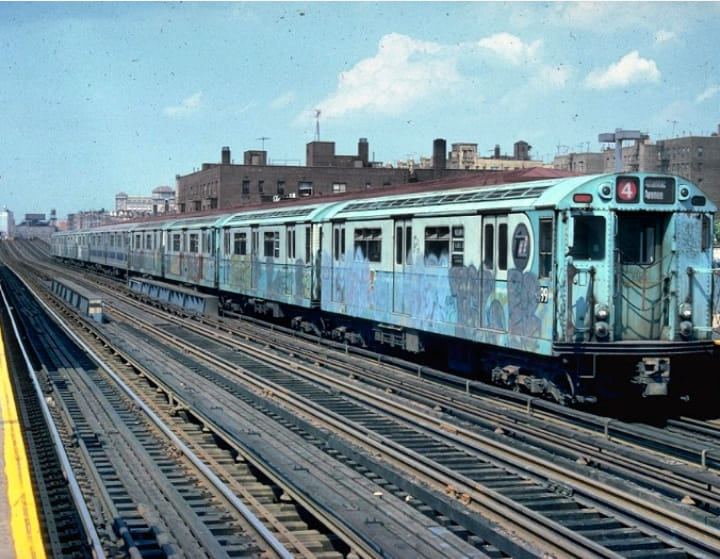 An R-36 WF 4 Train at Flatbush Avenue Brooklyn n Photo By: Doug