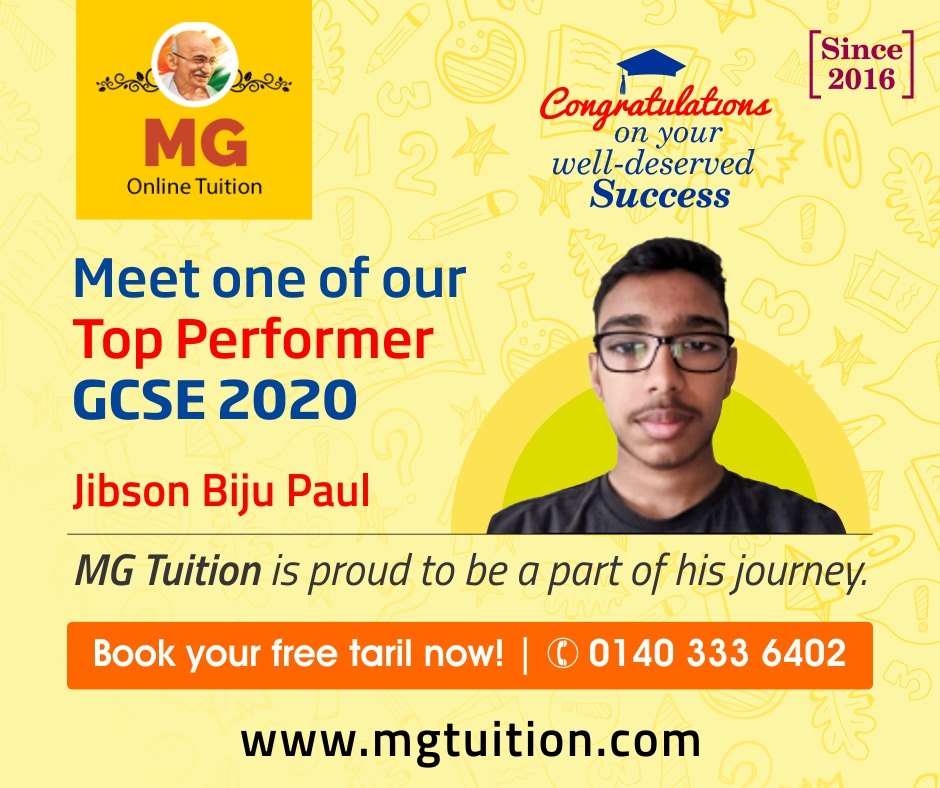 Meet one of Our Top Performer GCSE... - MG Online Tuition